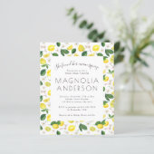 BUDGET Lemon Citrus Bridal Dusche Einladung (Stehend Vorderseite)