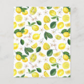 Budget Lemon Citrus Bridal Dusche Einladung (Rückseite)
