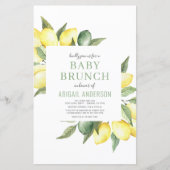 Budget Lemon Citrus Modern Baby Brunch Einladung (Vorderseite)