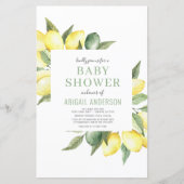 Budget Lemon Citrus Moderne Babydusche Einladung (Vorderseite)