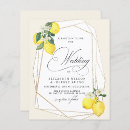 Budget Lemon Citrus Sommer Einladung Hochzeit