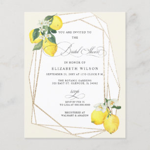 Budget Lemon Citrus Summer Brautparty Einladung