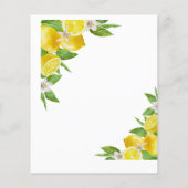 Budget Lemon Citrus Yellow Watercolor Hochzeit Flyer (Hinten)