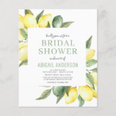 Budget Lemon Floral Bridal Dusche Einladung (Vorderseite)