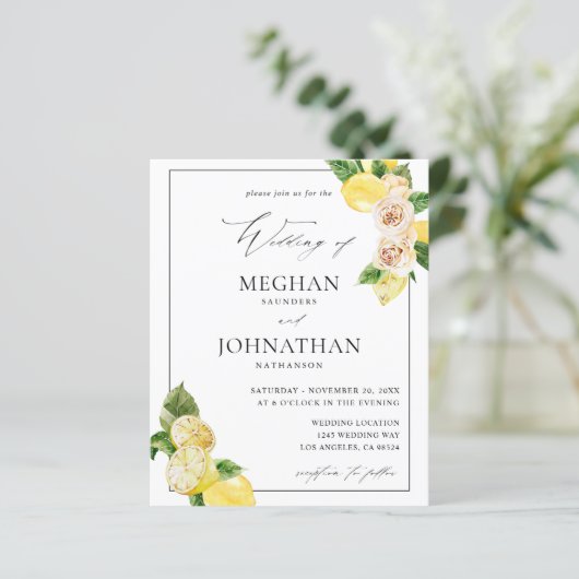 Budget Lemon Floral Wedding (Stehend Vorderseite)