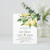 Budget Lemon Greenery Bridal Dusche Einladung (Stehend Vorderseite)