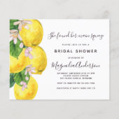 Budget Lemon Hauptpresse Brautdusche Einladung (Vorderseite)