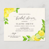 Budget Lemon Limon Citrus Bridal Dusche Einladung (Vorderseite)