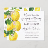 Budget Lemon Main Squeeze Baby Dusche Einladung (Vorne/Hinten)