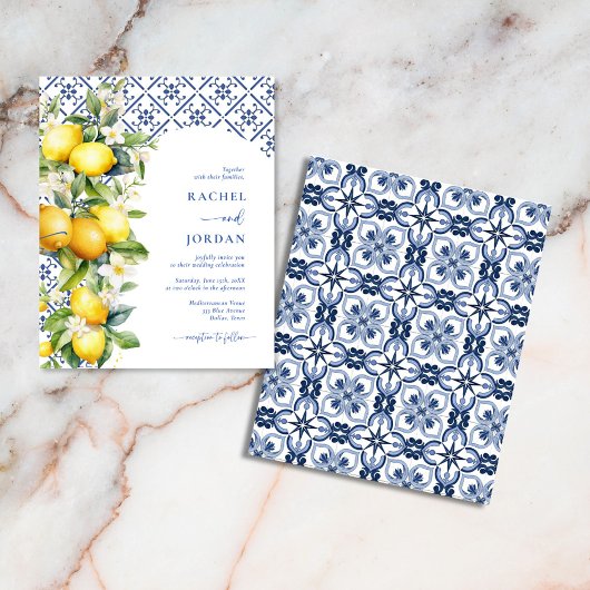 Budget Lemon Mediterrane Hochzeitseinladungen