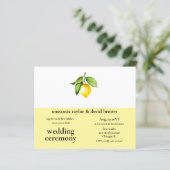 Budget Lemon QR Code Hochzeitseinladung (Stehend Vorderseite)