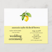Budget Lemon QR Code Hochzeitseinladung (Vorderseite)