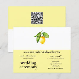 Budget Lemon QR Code Hochzeitseinladung