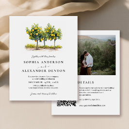 Budget Lemon Tree Foto QR Code Wedding Einladung