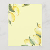 Budget Lemon Watercolor Bridal Brunch Einladung Flyer (Hinten)