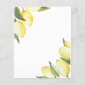 Budget Lemon Watercolor Bridal Dusche Einladung (Rückseite)