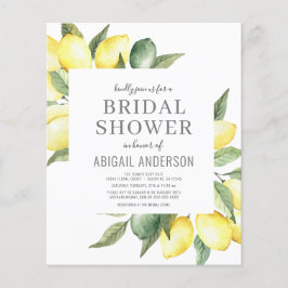 Budget Lemon Watercolor Bridal Dusche Einladung