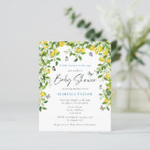 Budget Lemon Watercolor Kinderdusche Einladung (Stehend Vorderseite)