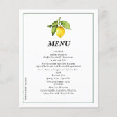 Budget Lemon Wedding Menu Flyer (Vorne)