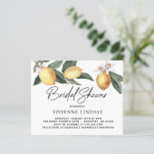 Budget Lemons Greenery Bridal Dusche Einladung (Stehend Vorderseite)