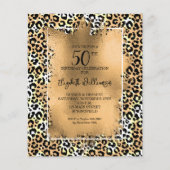 Budget Leopard 50. Geburtstagsparty Einladungen (Vorderseite)