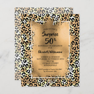Budget Leopard 50. Geburtstagsparty Einladungen