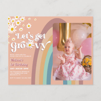 Budget Let's Groovy Daisy Rainbow Foto Birthday