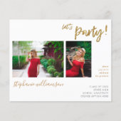Budget Let's Party - Gold 2 Foto Graduation Party Flyer (Vorne)