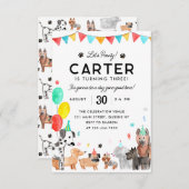 Budget Let's Pawty Party Kinder Welpen Hund Geburt Mitteilungskarte (Vorne/Hinten)