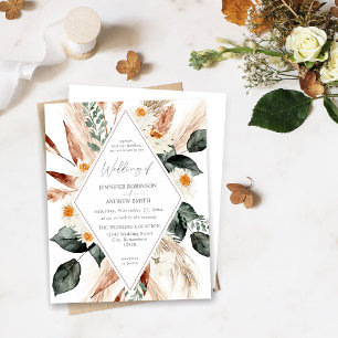 Budget LG Text Boho Kupfer Pampas Grass 3 Hochzeit