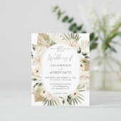Budget LG Text Boho Pampas Grass Floral Wedding (Stehend Vorderseite)