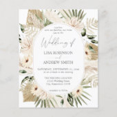 Budget LG Text Boho Pampas Grass Floral Wedding (Vorderseite)