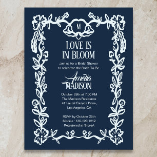 Budget Liebe ist in Blüte Florale Hochzeitsdusche Einladungspostkarte