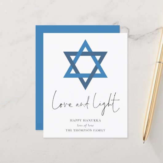 Budget Liebe Light Star der David Hanukkah Card (Vorderseite/Rückseite Beispiel)