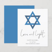 Budget Liebe Light Star der David Hanukkah Card (Vorne/Hinten)
