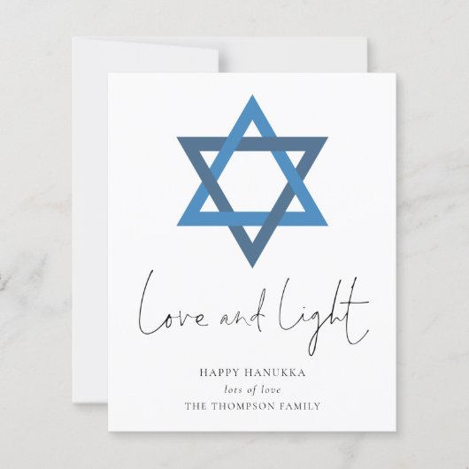 Budget Liebe Light Star der David Hanukkah Card (Vorderseite)
