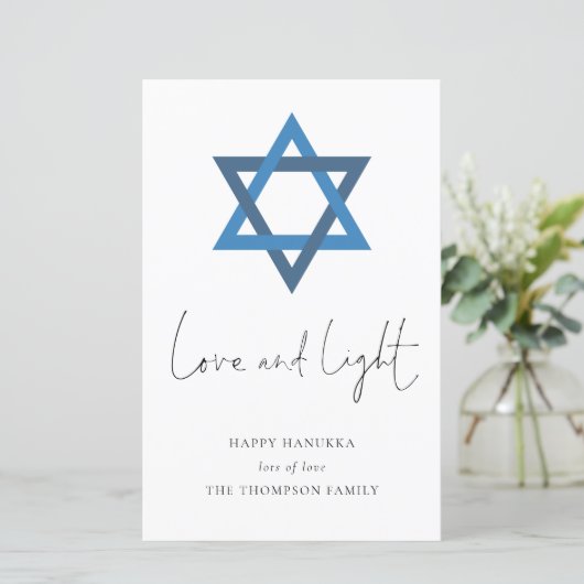 Budget Liebe Light Star der David Hanukkah Card (Stehend Vorderseite)
