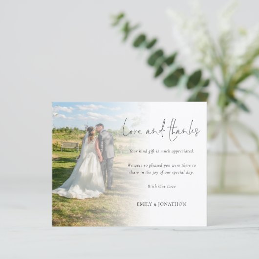Budget Liebe und Dank Foto Script Hochzeit (Stehend Vorderseite)