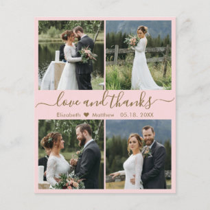 Budget Liebe und danke Collage Wedding Vielen Dank Flyer