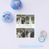 Budget Liebe und danke Collage Wedding Vielen Dank Flyer (Einzeln)