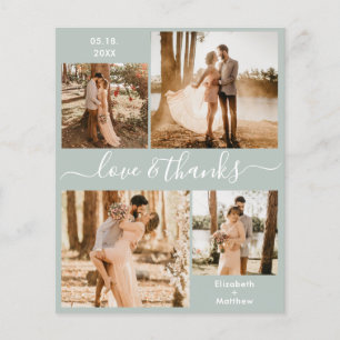 Budget Liebe und danke Collage Wedding Vielen Dank Flyer