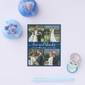 Budget Liebe und danke Collage Wedding Vielen Dank Flyer (Einzeln)