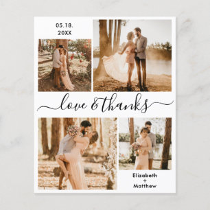 Budget Liebe und danke Collage Wedding Vielen Dank Flyer