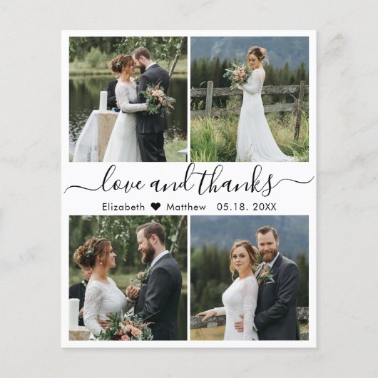 Budget Liebe und danke Collage Wedding Vielen Dank Flyer (Vorne)