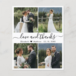 Budget Liebe und danke Collage Wedding Vielen Dank Flyer