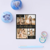 Budget Liebe und danke Collage Wedding Vielen Dank Flyer (Einzeln)