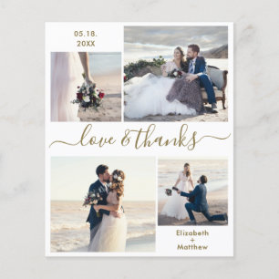 Budget Liebe und danke Collage Wedding Vielen Dank Flyer