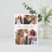 Budget Liebe und danke Collage Wedding Vielen Dank Postkarte (Stehend Vorderseite)