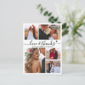 Budget Liebe und danke Collage Wedding Vielen Dank Postkarte (Stehend Vorderseite)
