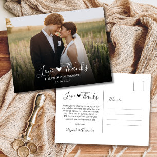 Budget Liebe und danke Foto Wedding Vielen Dank Postkarte